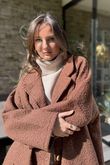  Boucle Single Breasted Coatigan Conker -